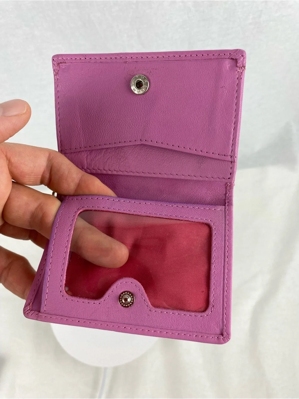 Mercedes Pink Leather Key & Card Holder